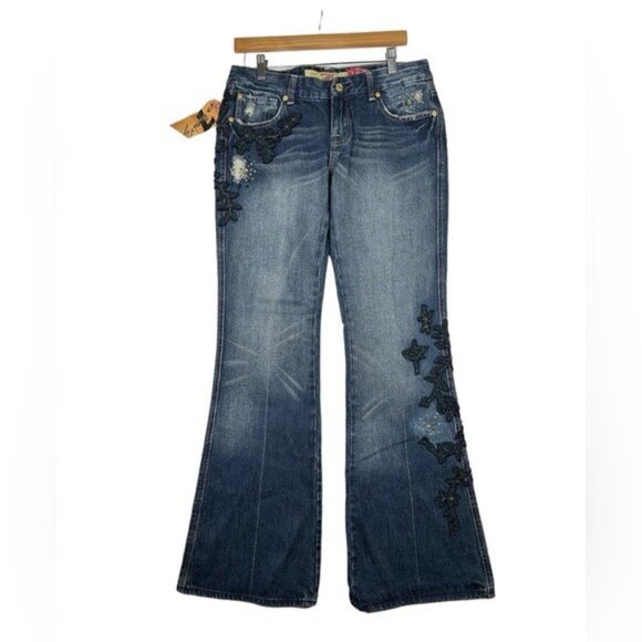 7 For All Mankind Great Wall of China Flare Jeans‎ Size 30 - Picture 1 of 12